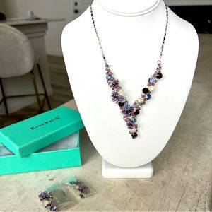 Purple Butterfly Necklace with matching Earrings, Necklace and Earrings Set
